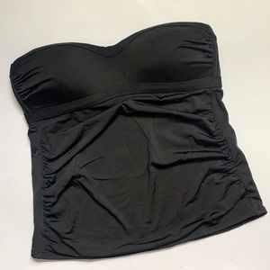 ATHLETA Black Tankini Strapless Swim Top SZ M